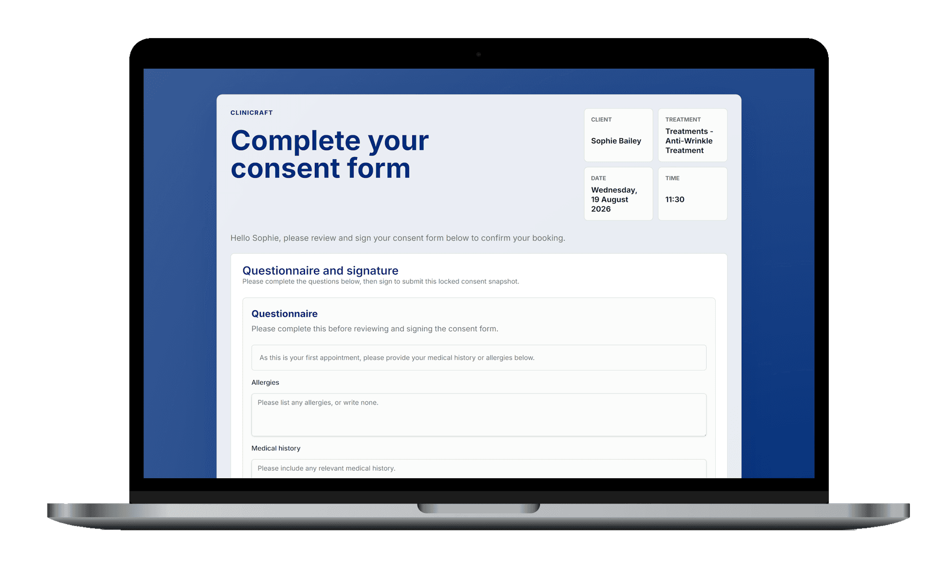 Consent forms that lock themselves