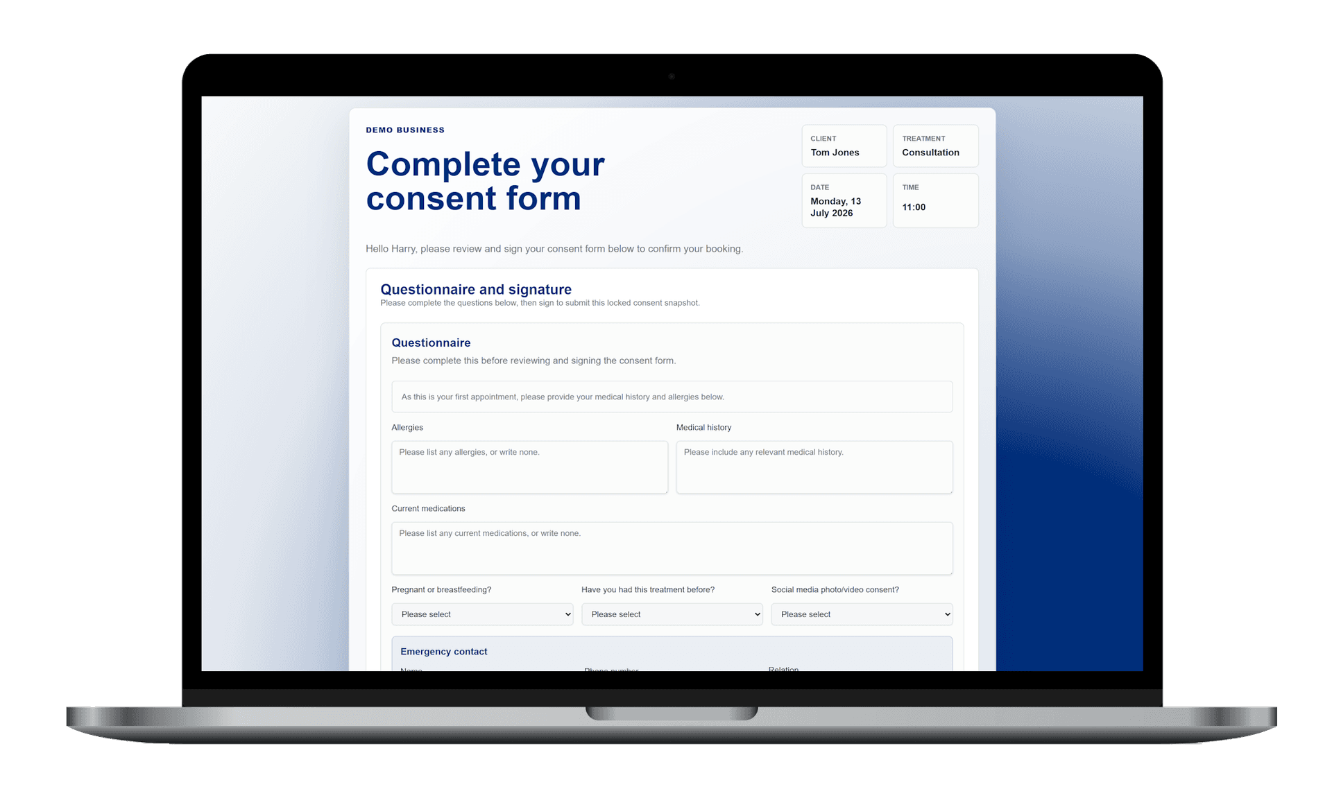 Consent forms that lock themselves